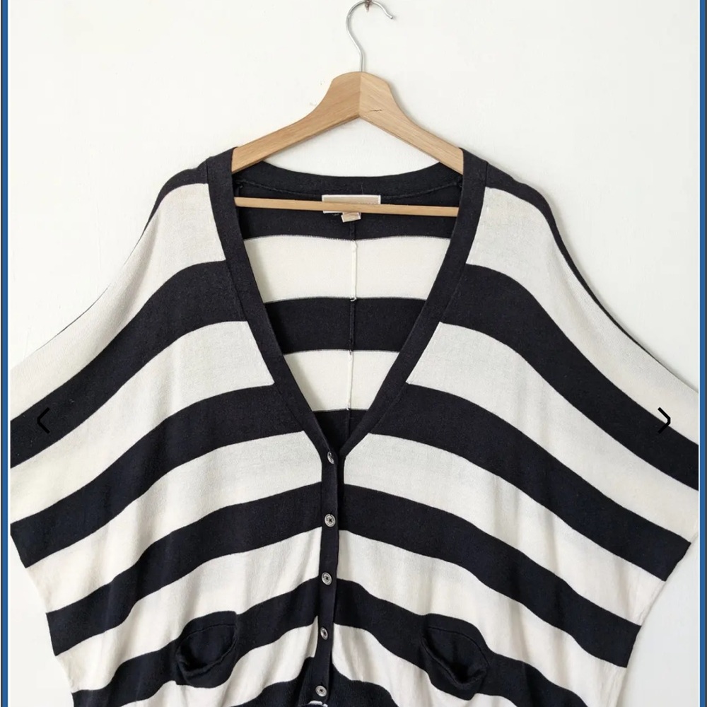 Michael Kors Black and White Striped Women's Sweater